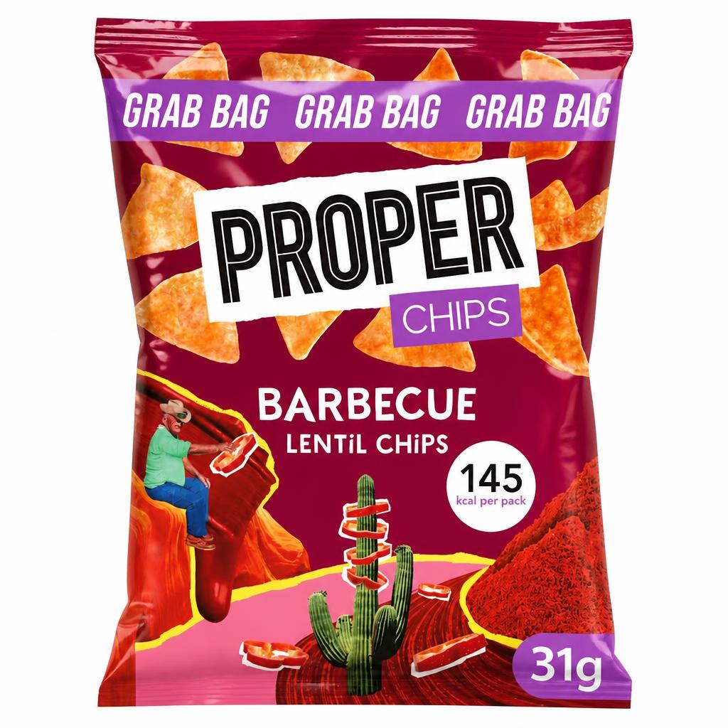 Proper Barbecue Lentil Chips 31g