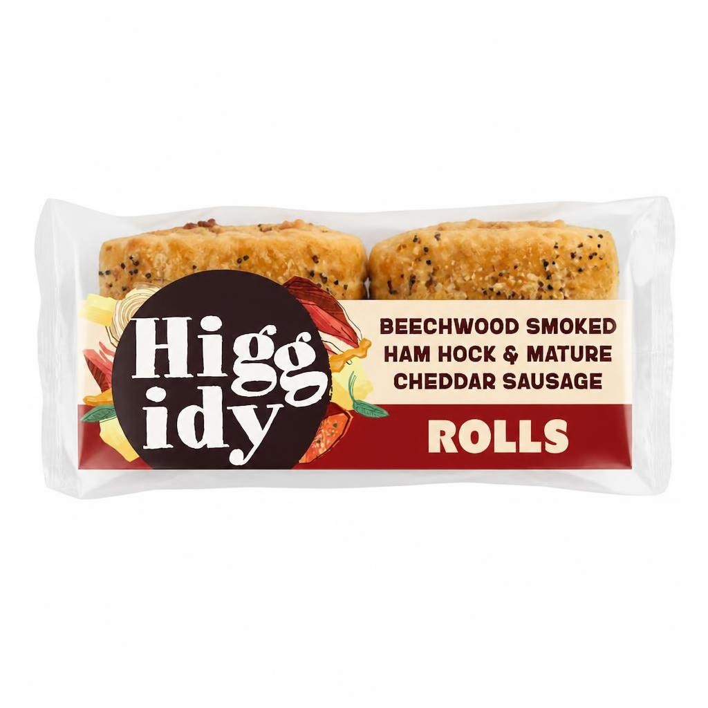 Higgidy Ham Hock & Cheddar Sausage Rolls x2 54g