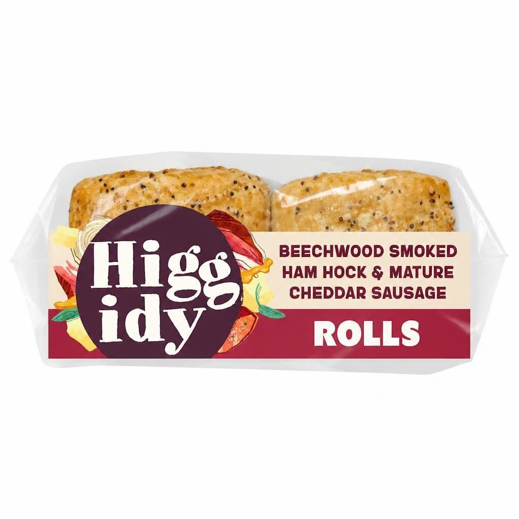 Higgidy Ham Hock & Cheddar Sausage Rolls x2 54g