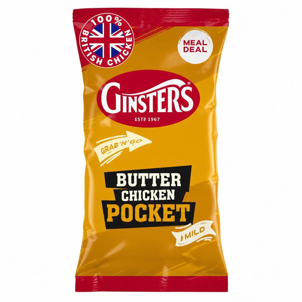 GINSTERS BUTTER CHICKEN POCKET 100G