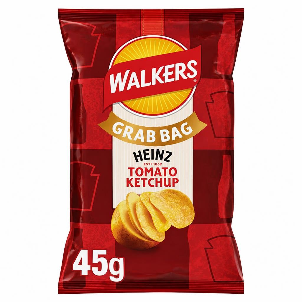 Walkers Heinz Tomato Ketchup Grab Bag Crisps 45g