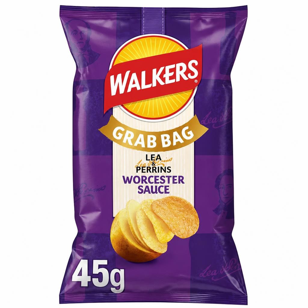 Walkers Lea & Perrins Worcestershire Sauce Grab Bag Crisps 45g