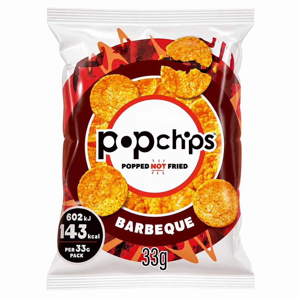 Popchips Barbeque Grab Bag Crisps 33g