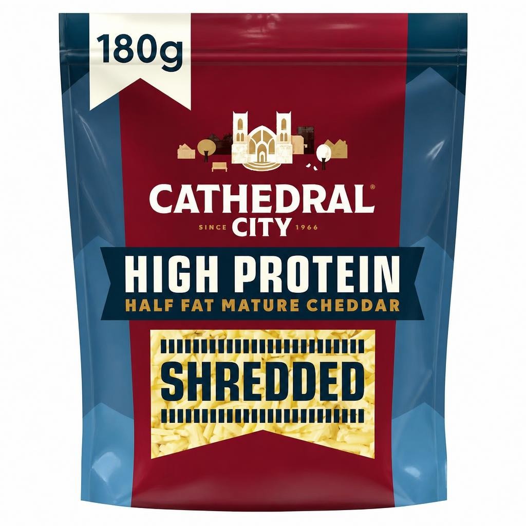 Cathedral City High Protein Half Fat Mature Cheddar Shredded 180g