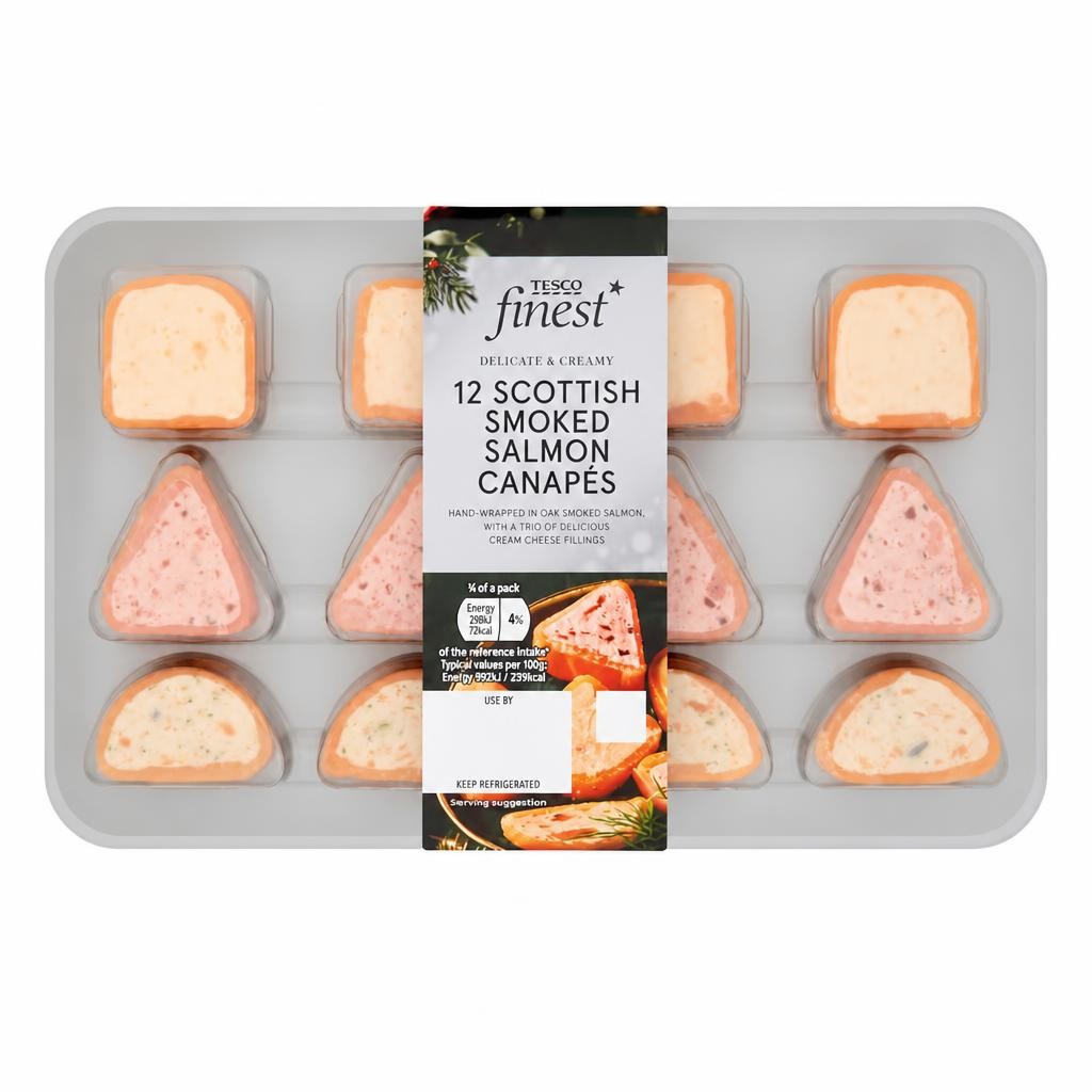 Tesco Finest 12 Scottish Smoked Salmon Canapes 120g