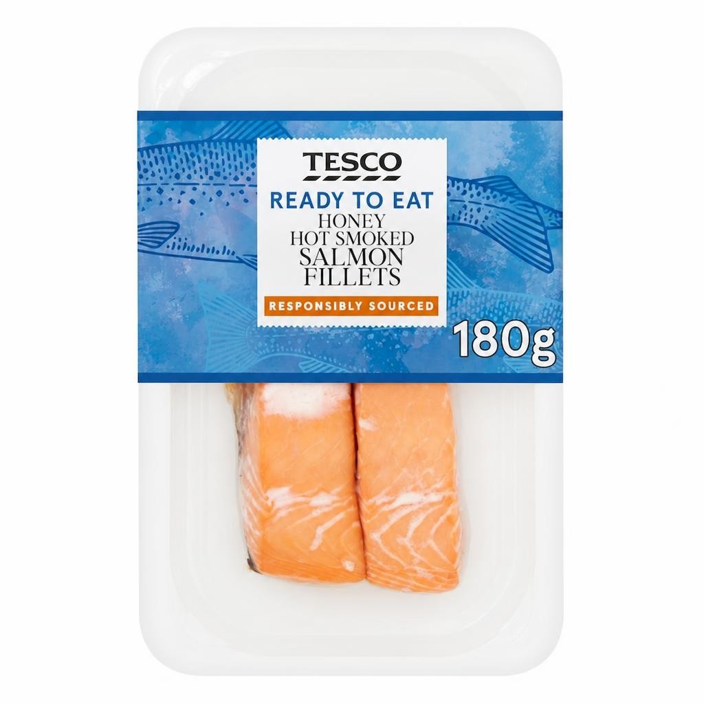 Tesco Ready To Eat Honey Hot Smoked Salmon Fillets 180g