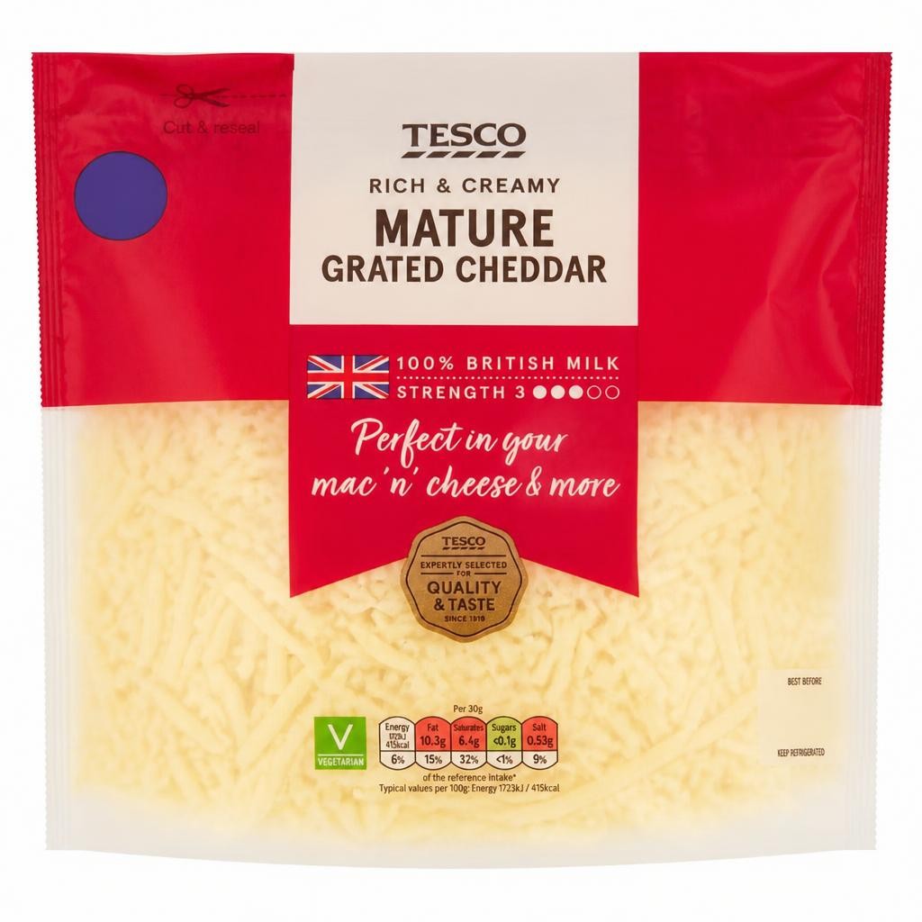 Tesco Mature Grated Cheddar 500g