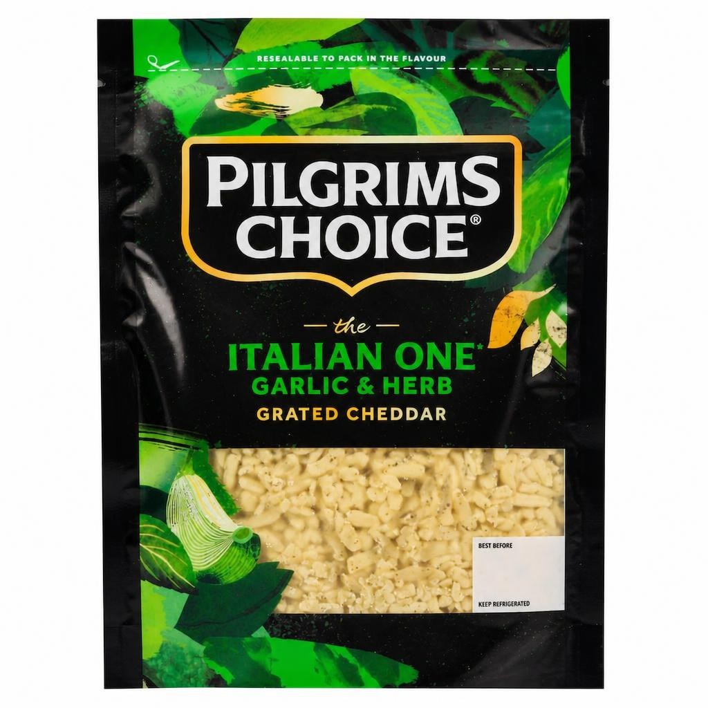 Pilgrims Choice The Italian One Garlic & Herb Grated Cheese 180g