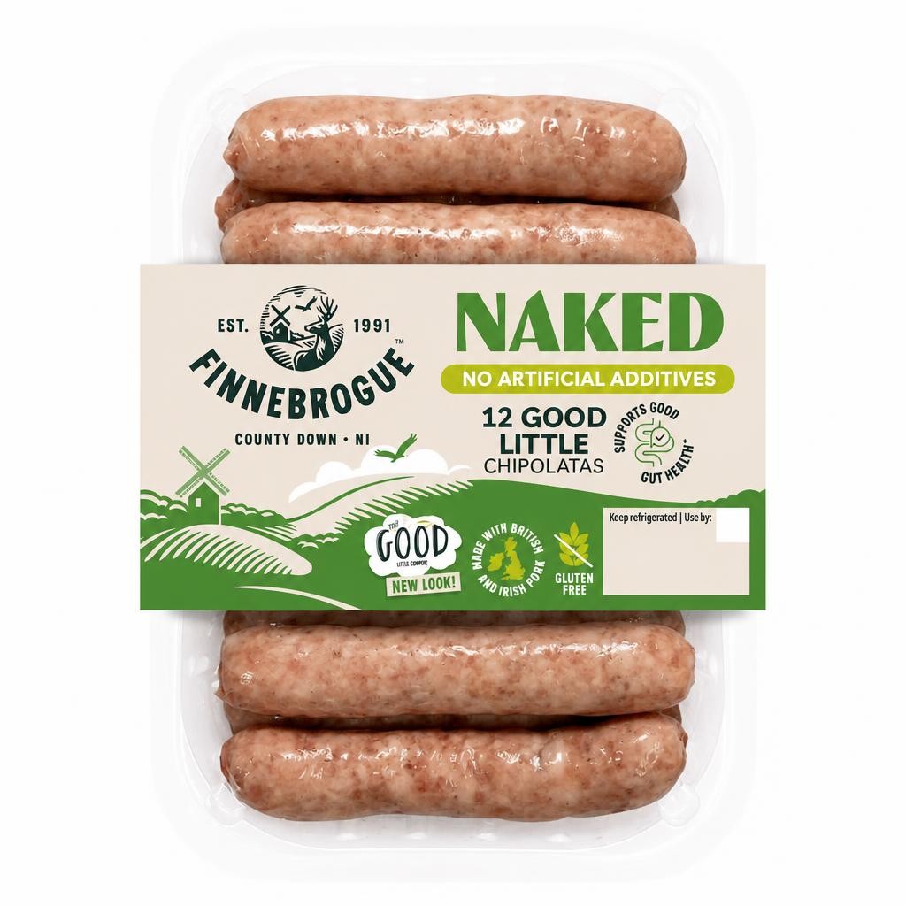 Finnebrogue Naked 12 Good Little Chipolatas 340g
