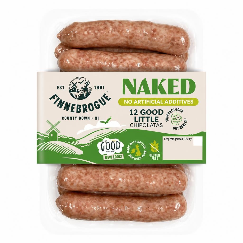 Finnebrogue Naked 12 Good Little Chipolatas 340g