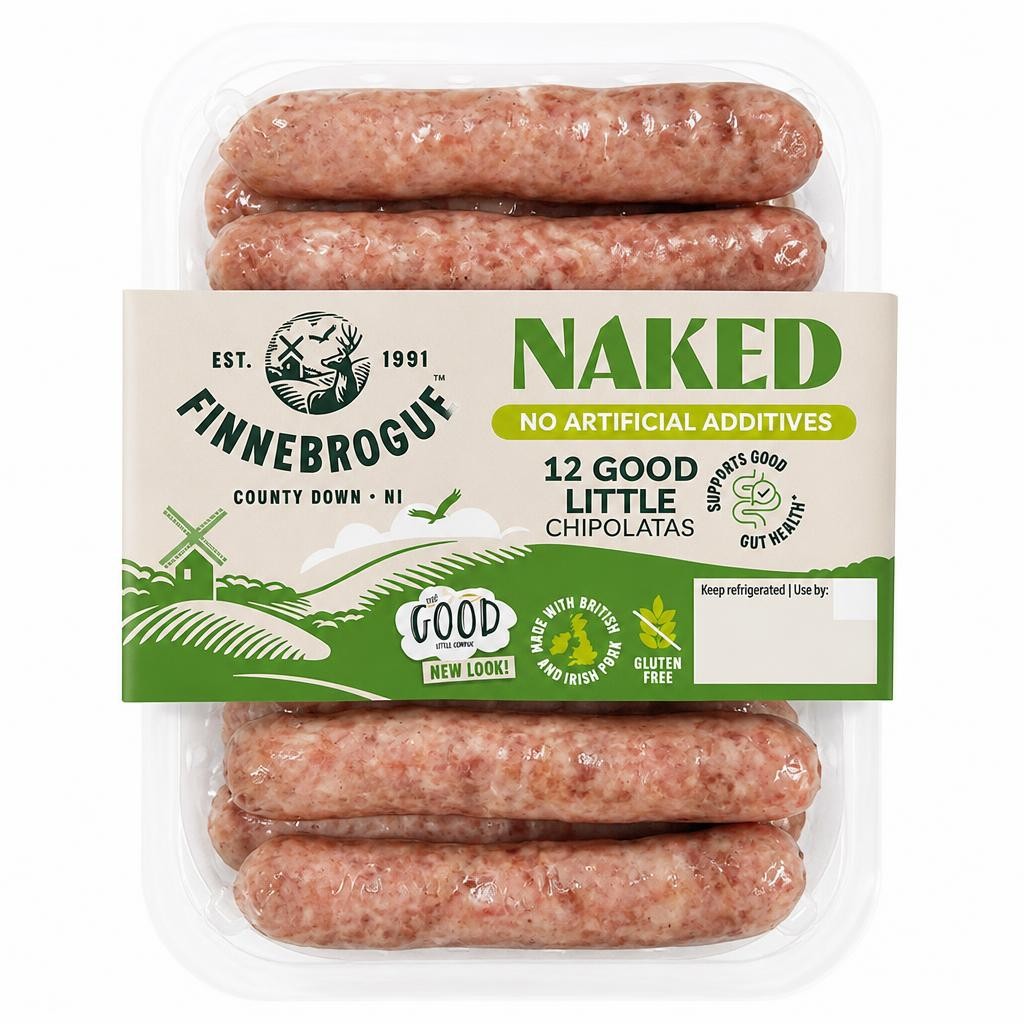 Finnebrogue Naked 12 Good Little Chipolatas 340g