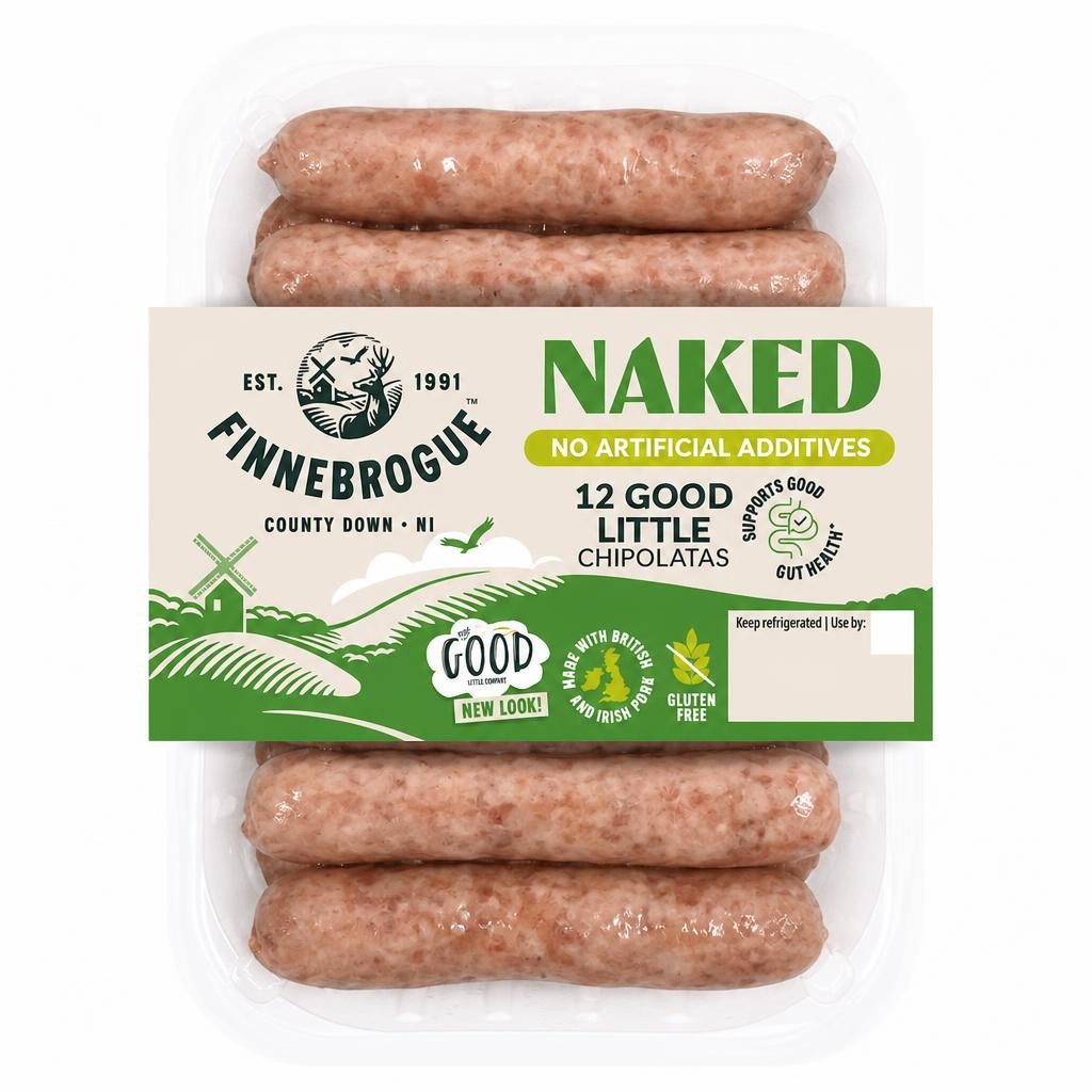 Finnebrogue Naked 12 Good Little Chipolatas 340g