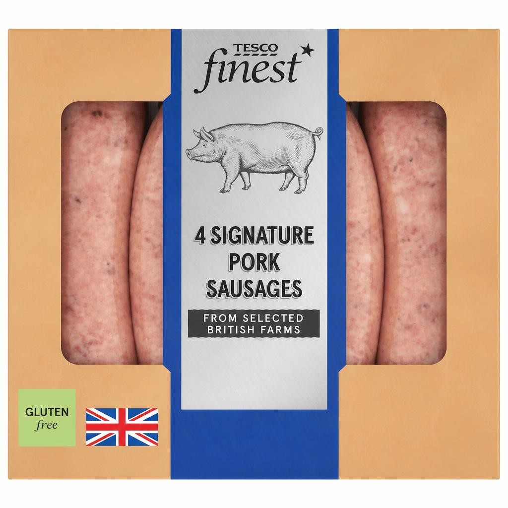 Tesco Finest 4 Signature Pork Sausages 440g