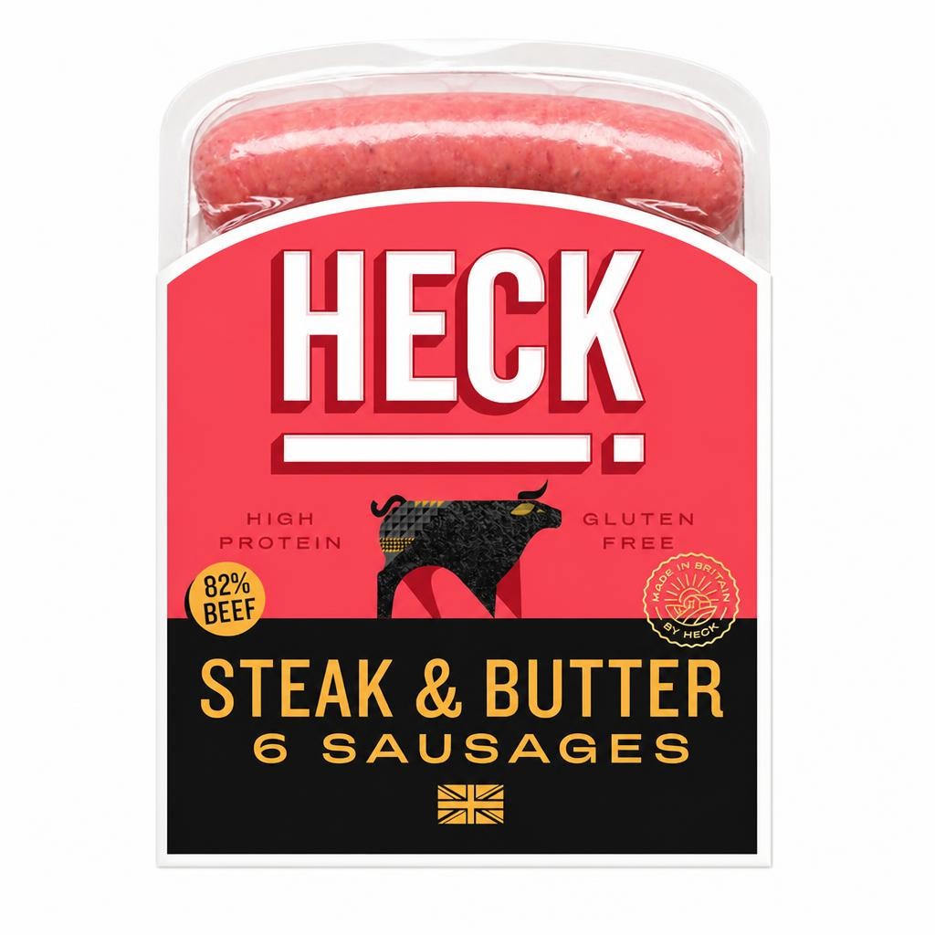 HECK Steak & Butter Beef Sausages 340g