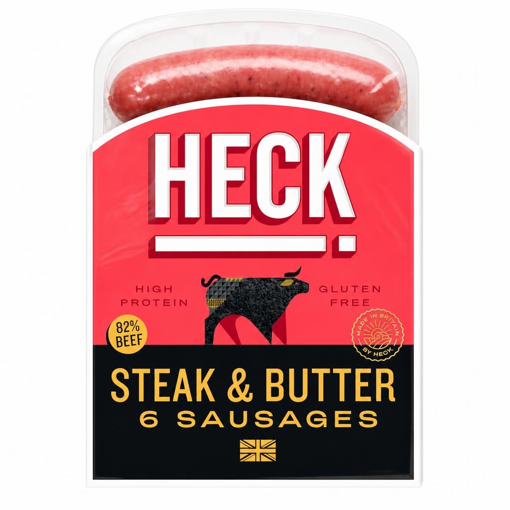 HECK Steak & Butter Beef Sausages 340g