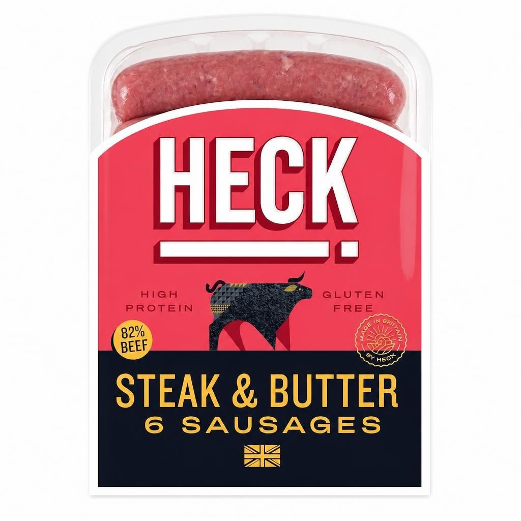 HECK Steak & Butter Beef Sausages 340g