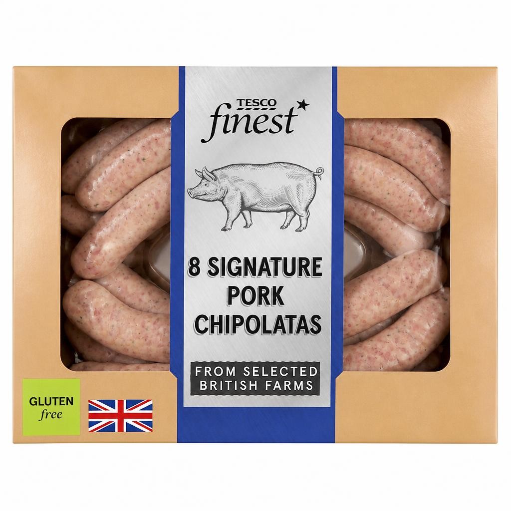 Tesco Finest Signature 8 Pork Chipolatas 440g