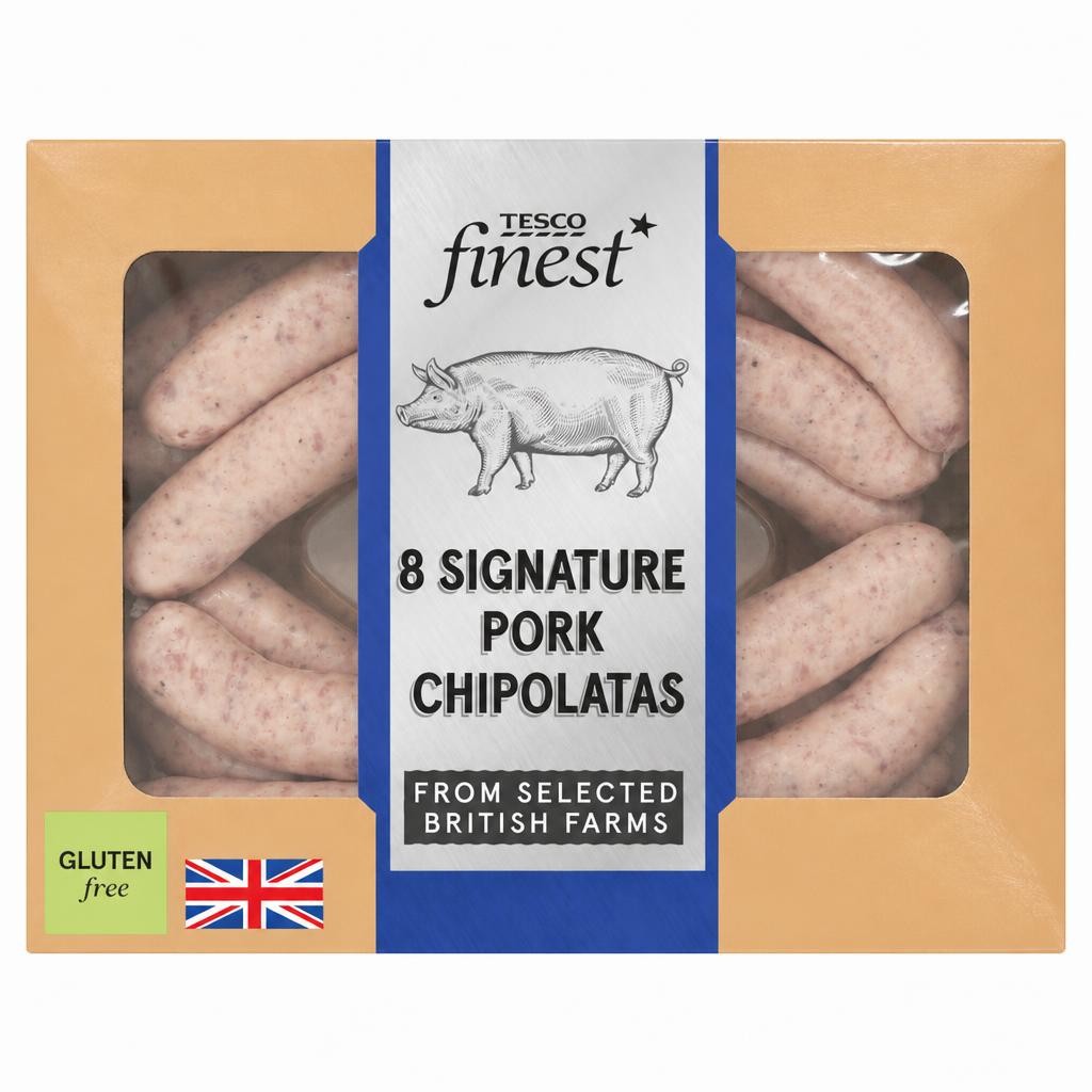 Tesco Finest Signature 8 Pork Chipolatas 440g