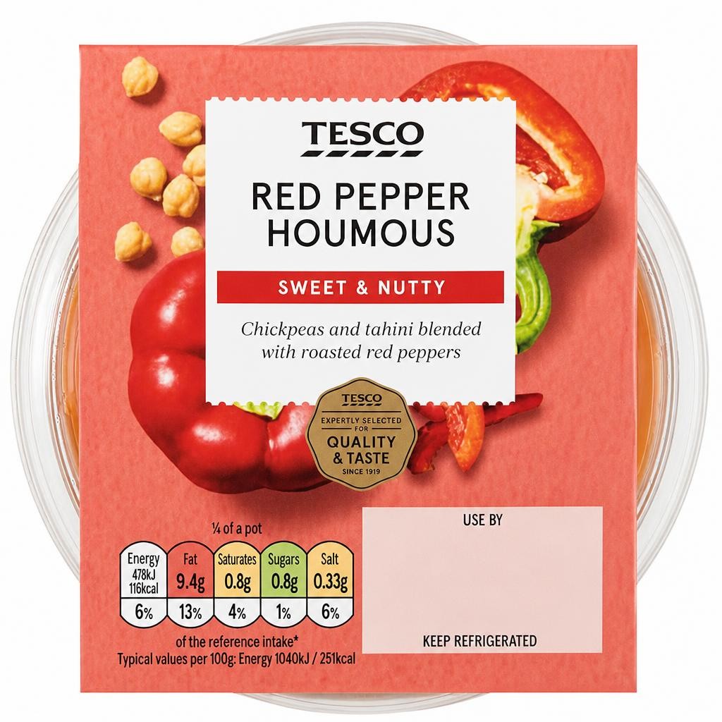 Tesco Red Pepper Houmous 182g