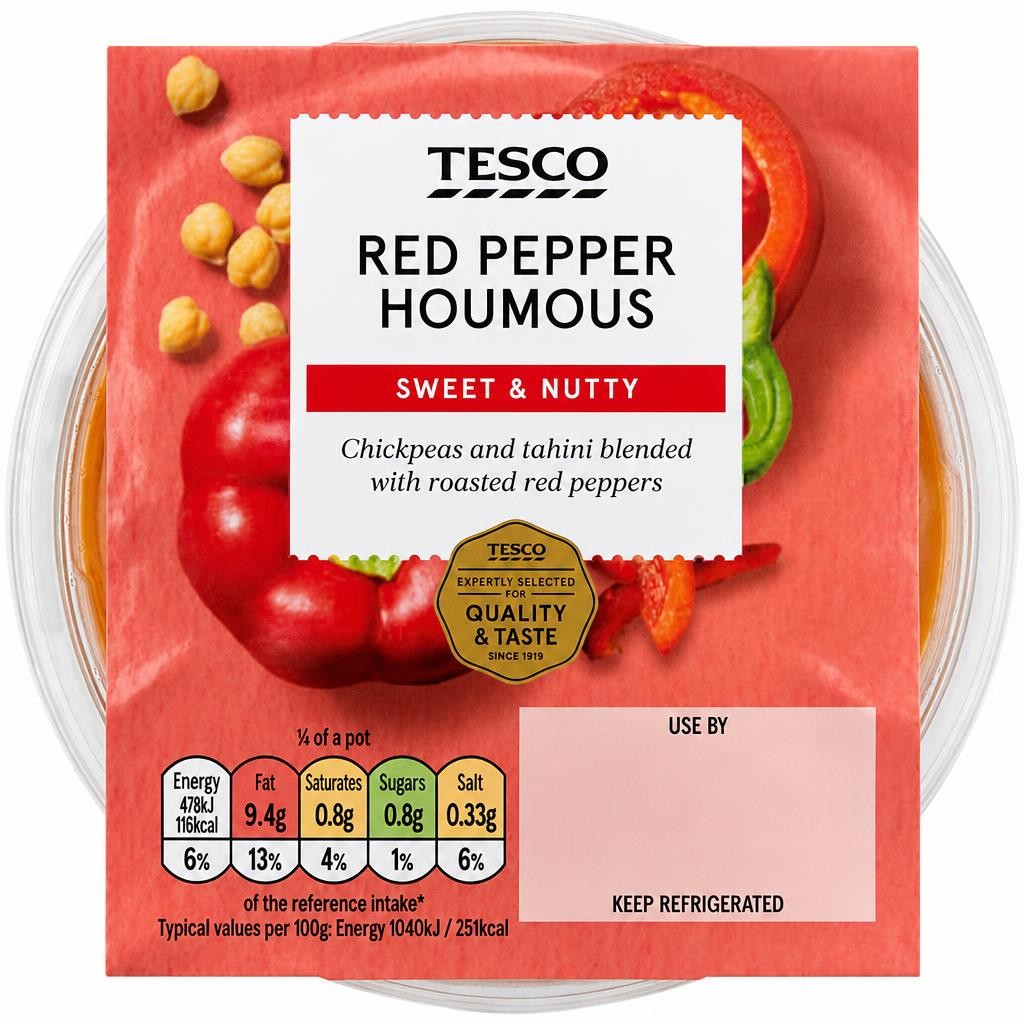 Tesco Red Pepper Houmous 182g