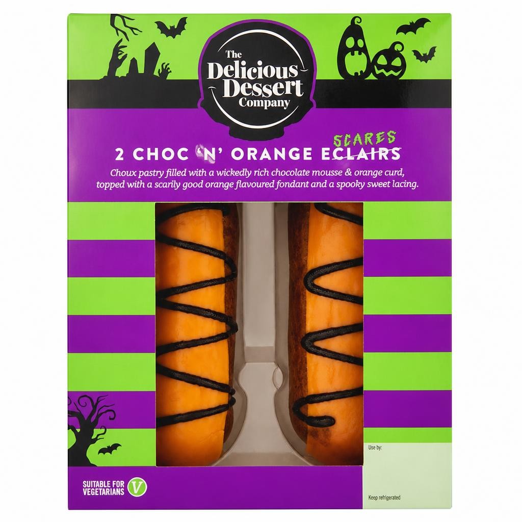 The Delicious Dessert Company 2 Choc 'n Orange Scream Eclairs