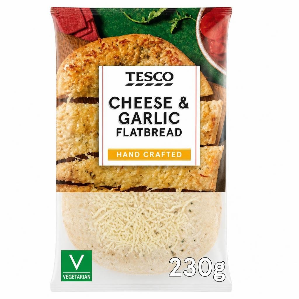 Tesco Cheese and Garlic Flatbread 230g