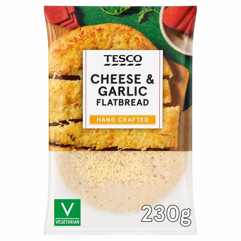 Tesco Cheese and Garlic Flatbread 230g