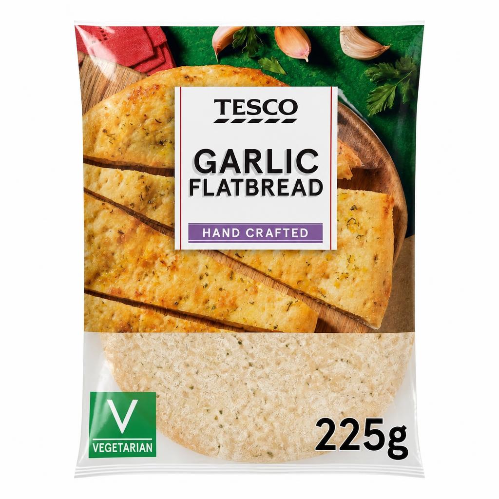 Tesco Garlic Flatbread 225g