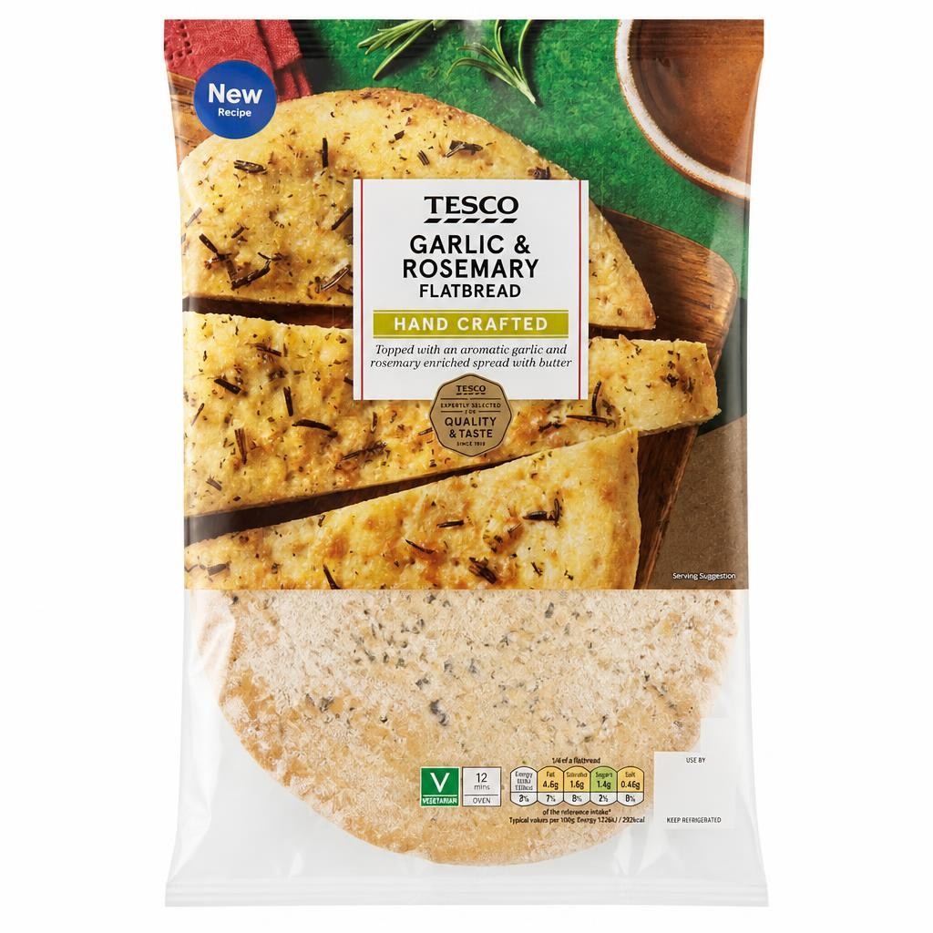 Tesco Rosemary and Garlic Flatbread 232g