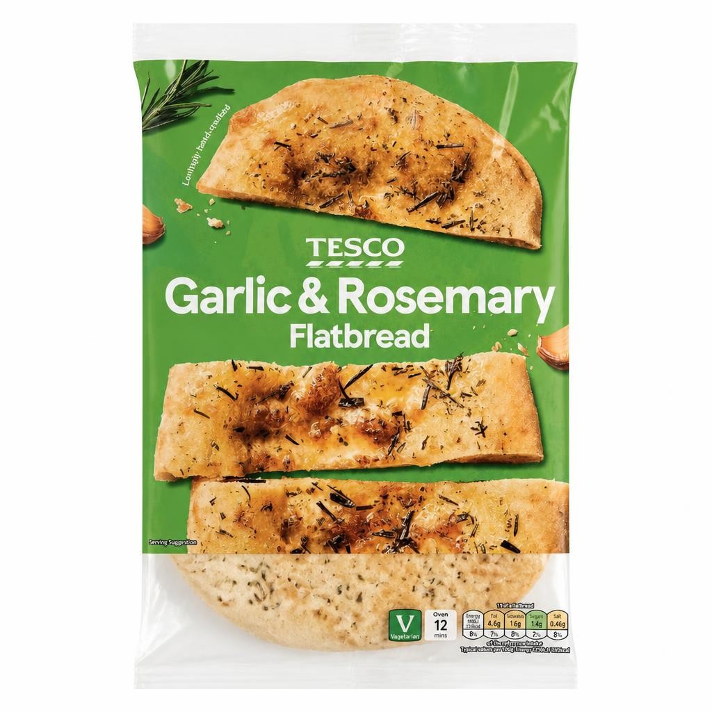 Tesco Rosemary and Garlic Flatbread 232g
