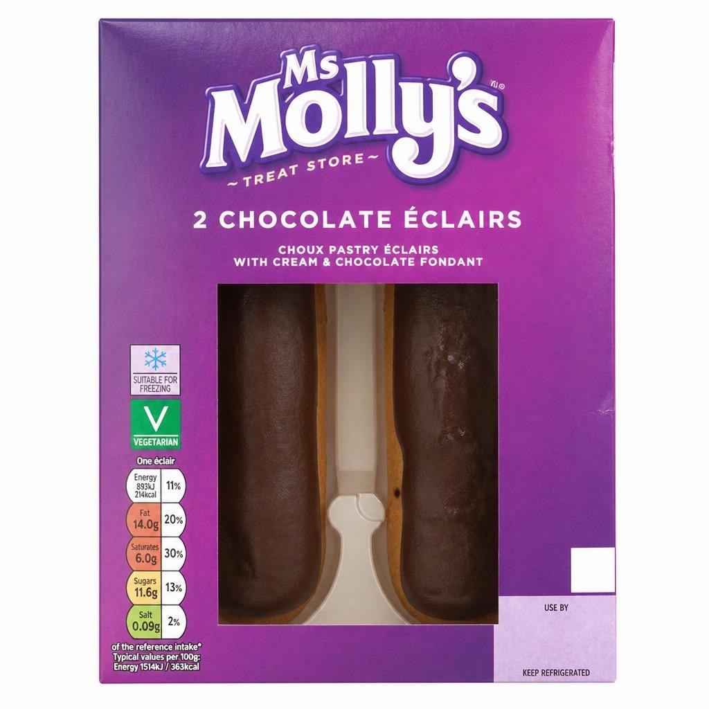 Ms Molly's Belgian Chocolate Eclairs 2 Pack