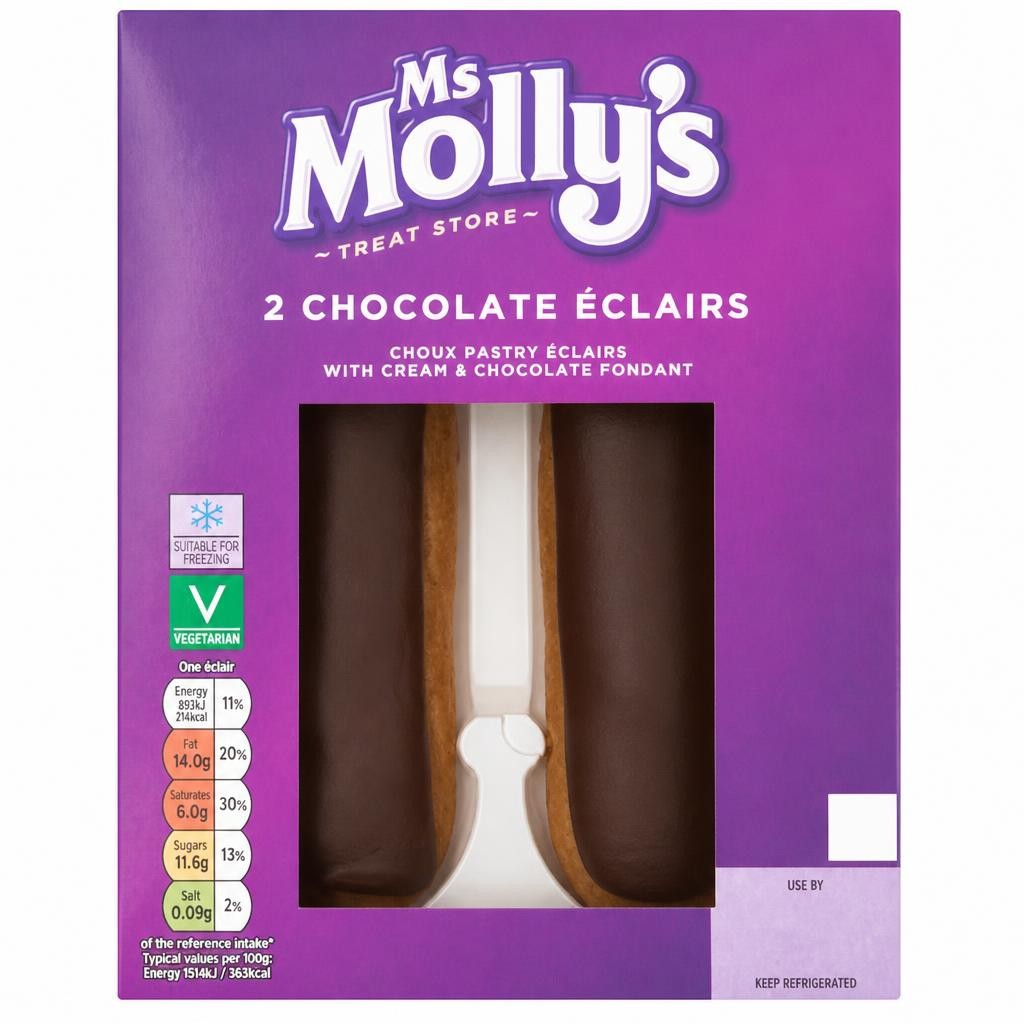 Ms Molly's Belgian Chocolate Eclairs 2 Pack