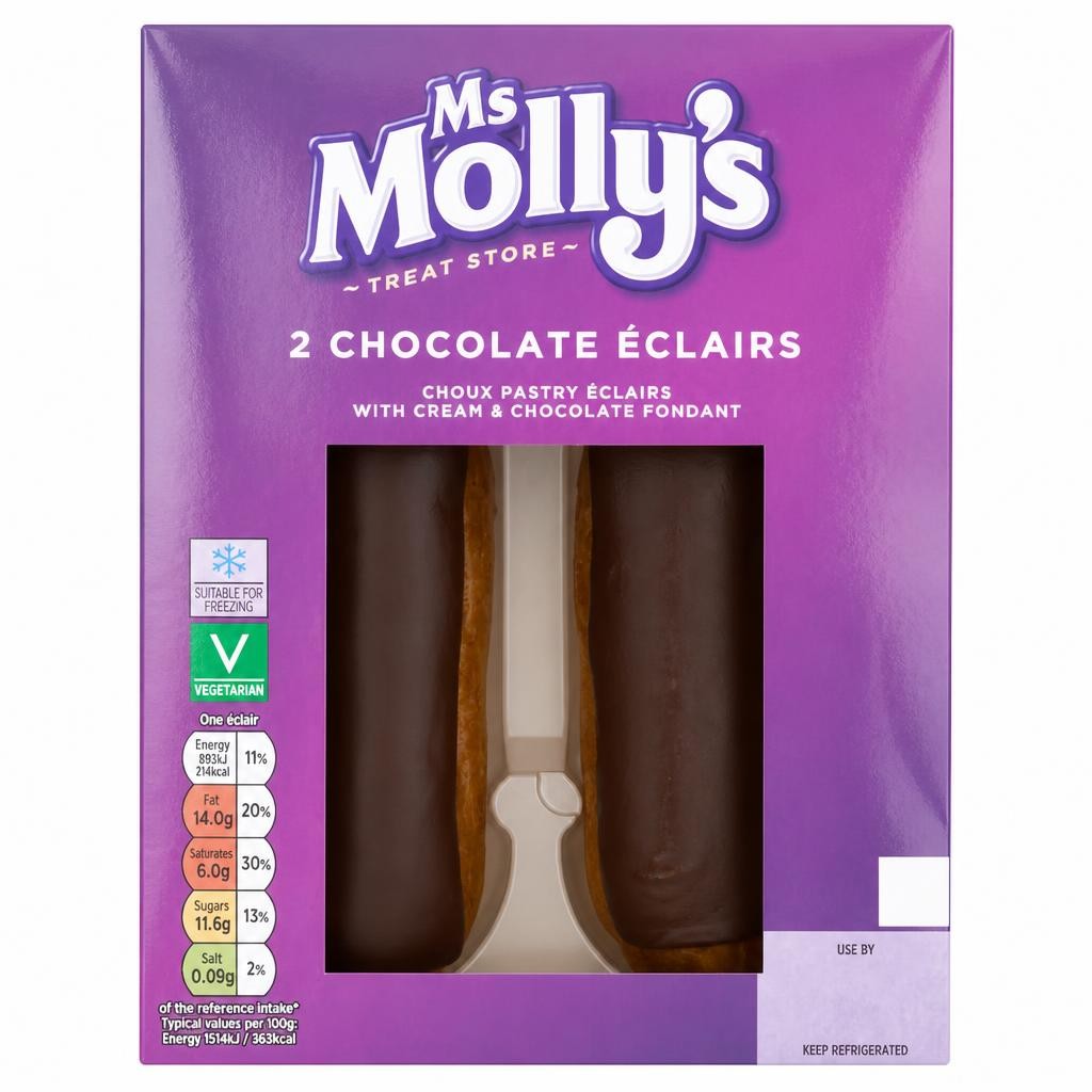 Ms Molly's Belgian Chocolate Eclairs 2 Pack