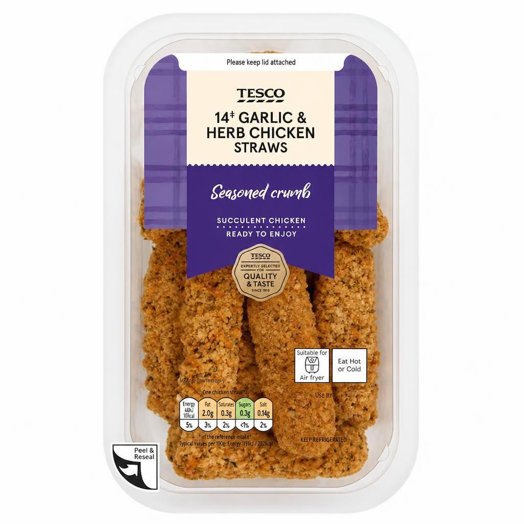 Tesco 14 Garlic and Herb Chicken Straws 161g