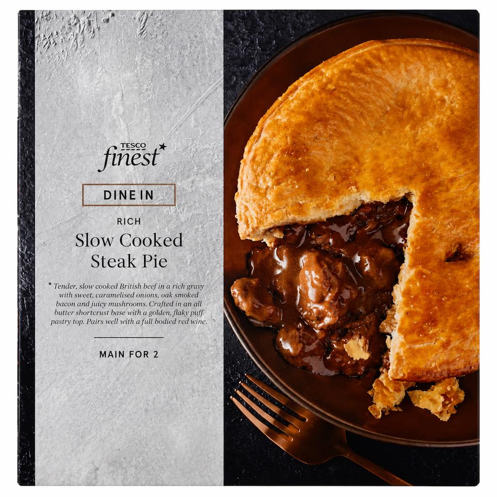 Tesco Finest Dine In Slow Cooked Steak Pie 500G
