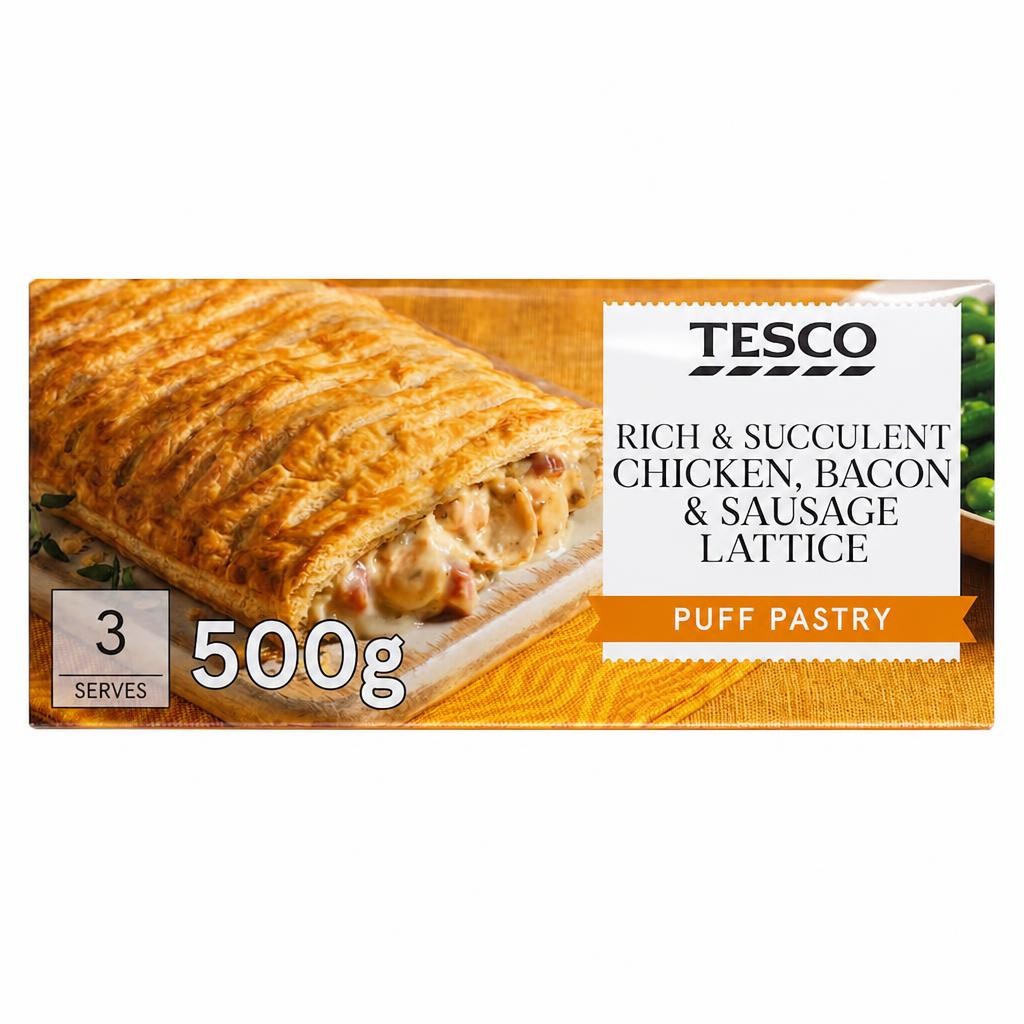 Tesco Chicken Bacon & Sausage Lattice Bar 500g