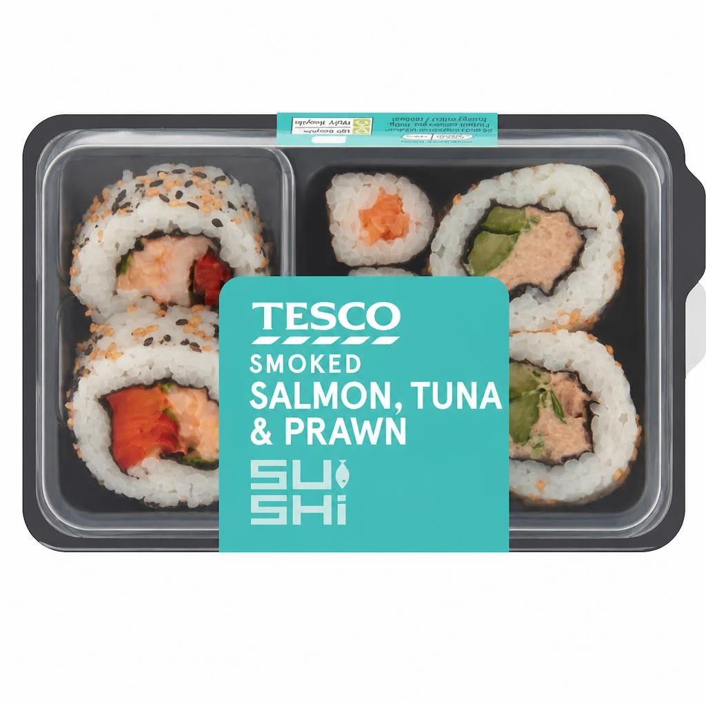 Tesco Smoked Salmon Tuna & Prawn Sushi 136g