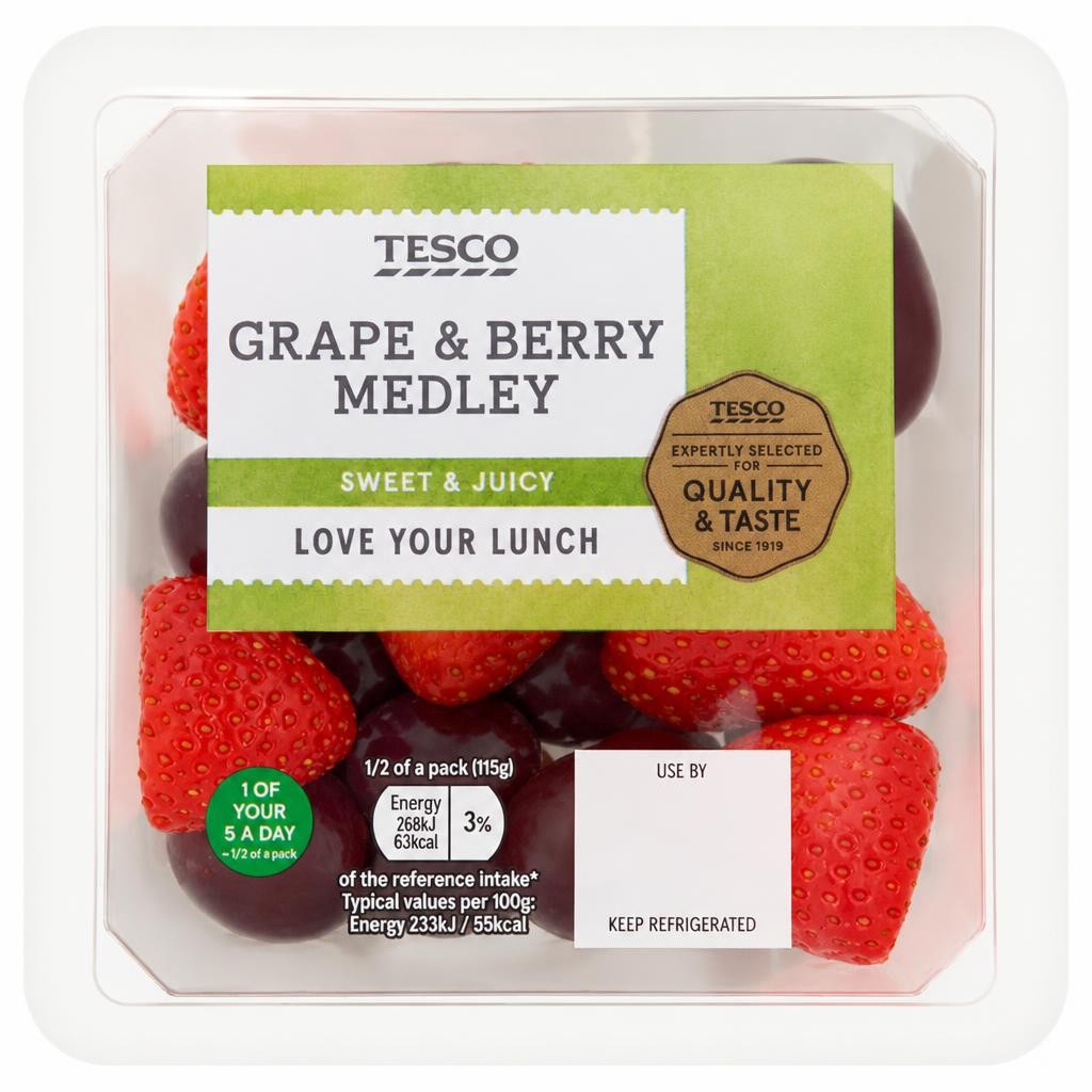 Tesco Grape & Berry Medley 230G (FOS)