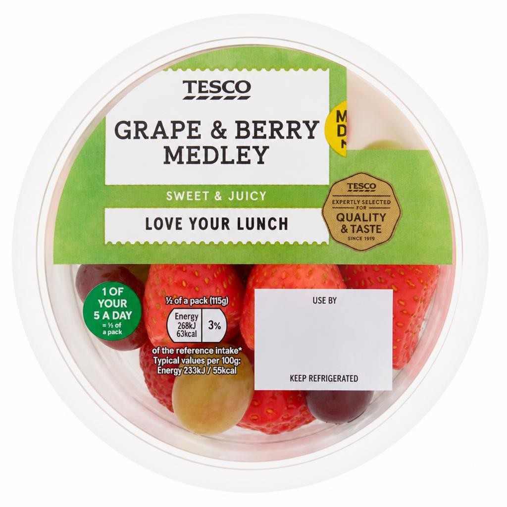 Tesco Grape & Berry Medley 230G (FOS)