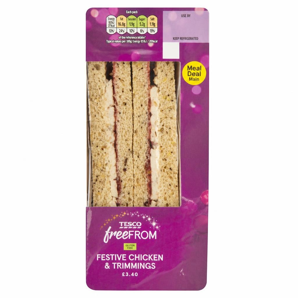 Tesco free From Festive Chicken & Trimmings Sandwich