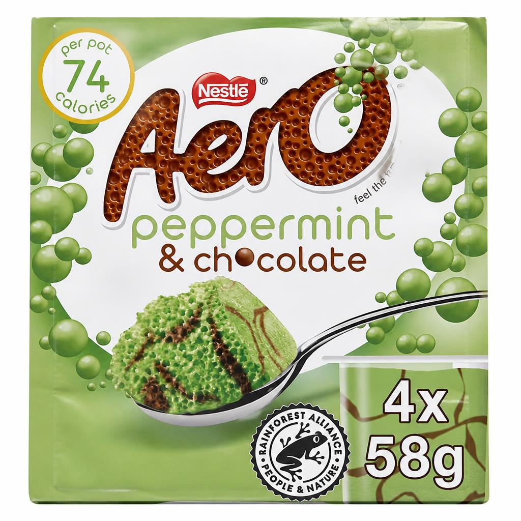 Nestle Aero Peppermint Chocolate Mousse 4x58g