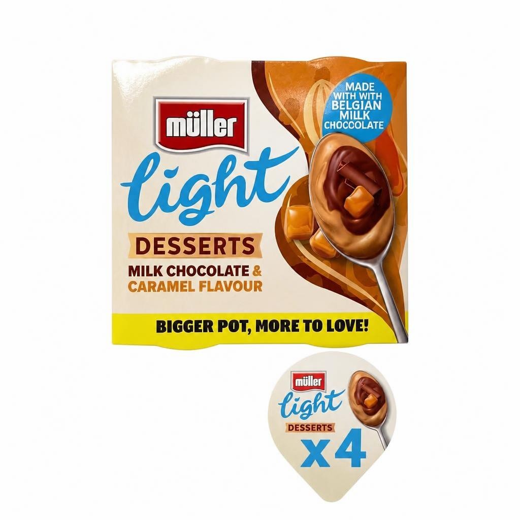 Muller Light Dessert Layers Chocolate Caramel 4x90g
