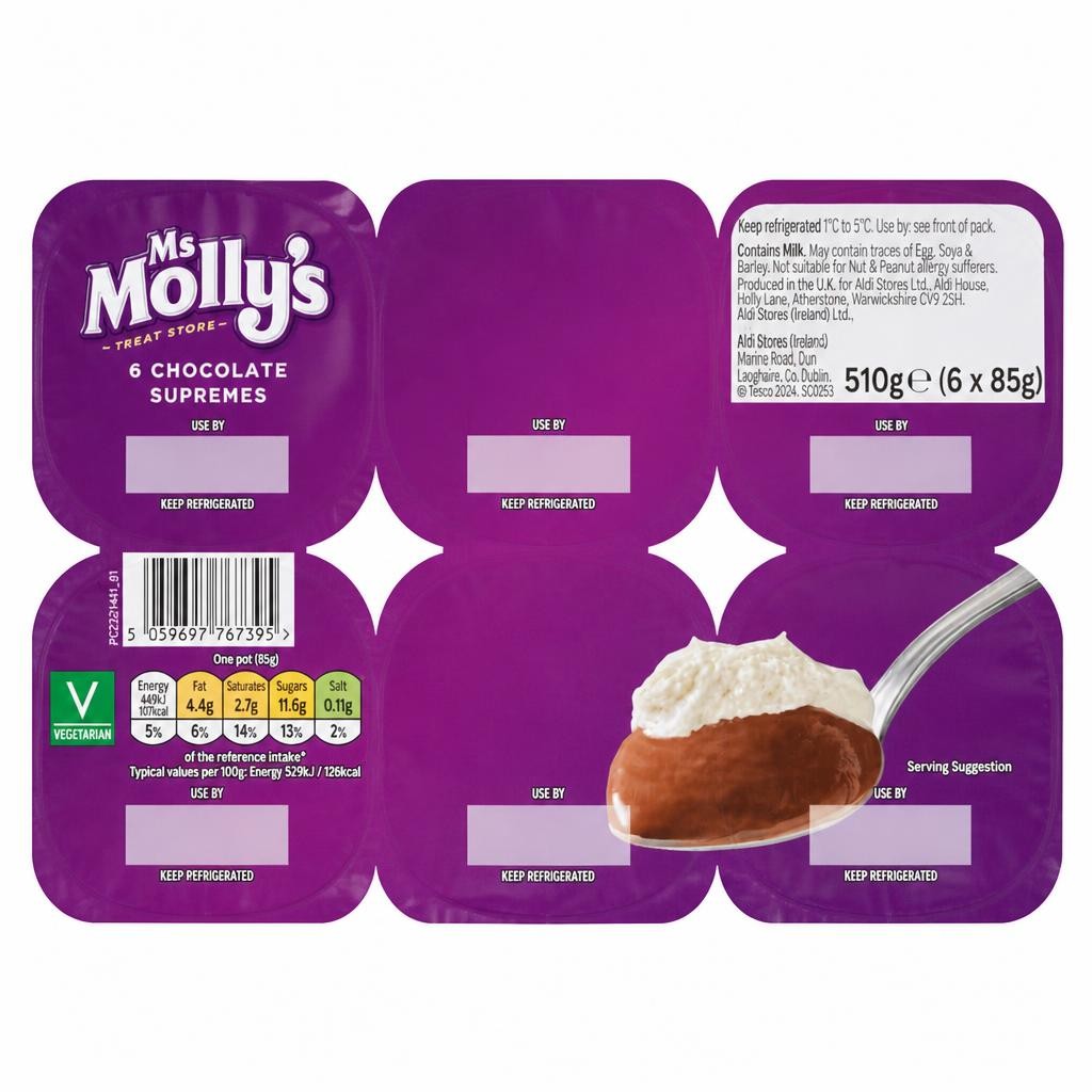 Miss Molly's Chocolate Supremes 85g x 6 Pack