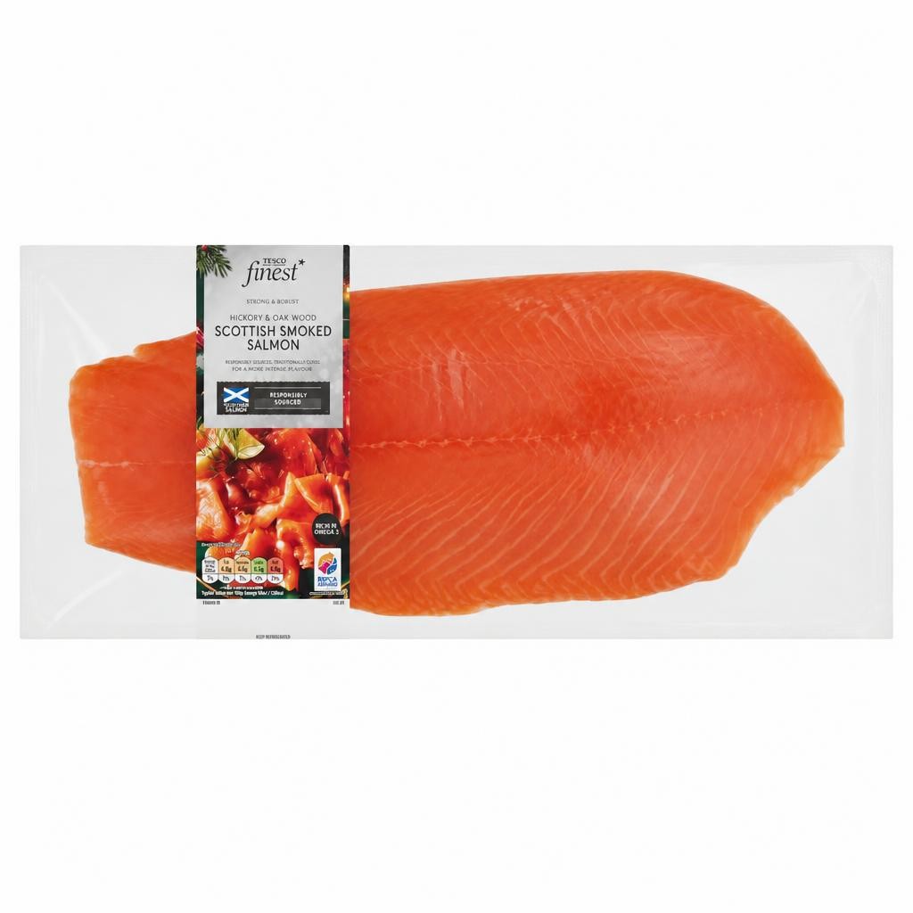 87. Tesco Finest Hickory & Oak Wood Scottish Smoked Salmon 750g (Serves 15)
