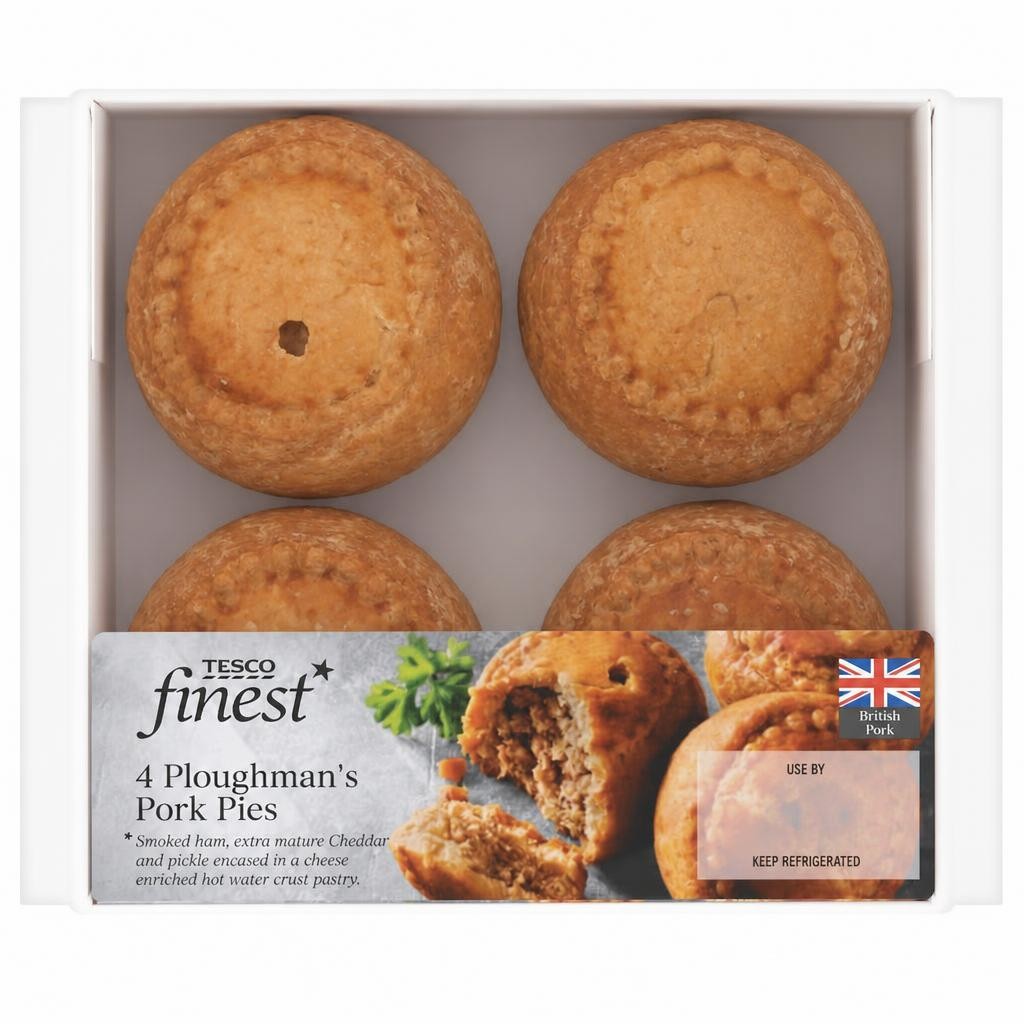 Tesco Finest Ploughman's Pork Pies 4 Pack 300g
