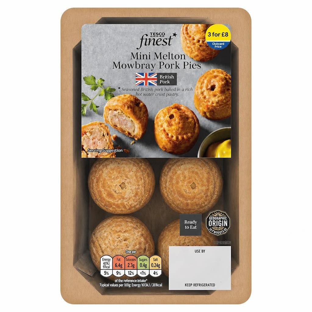 Tesco Finest Mini Melton Mowbray Pork Pies 200g