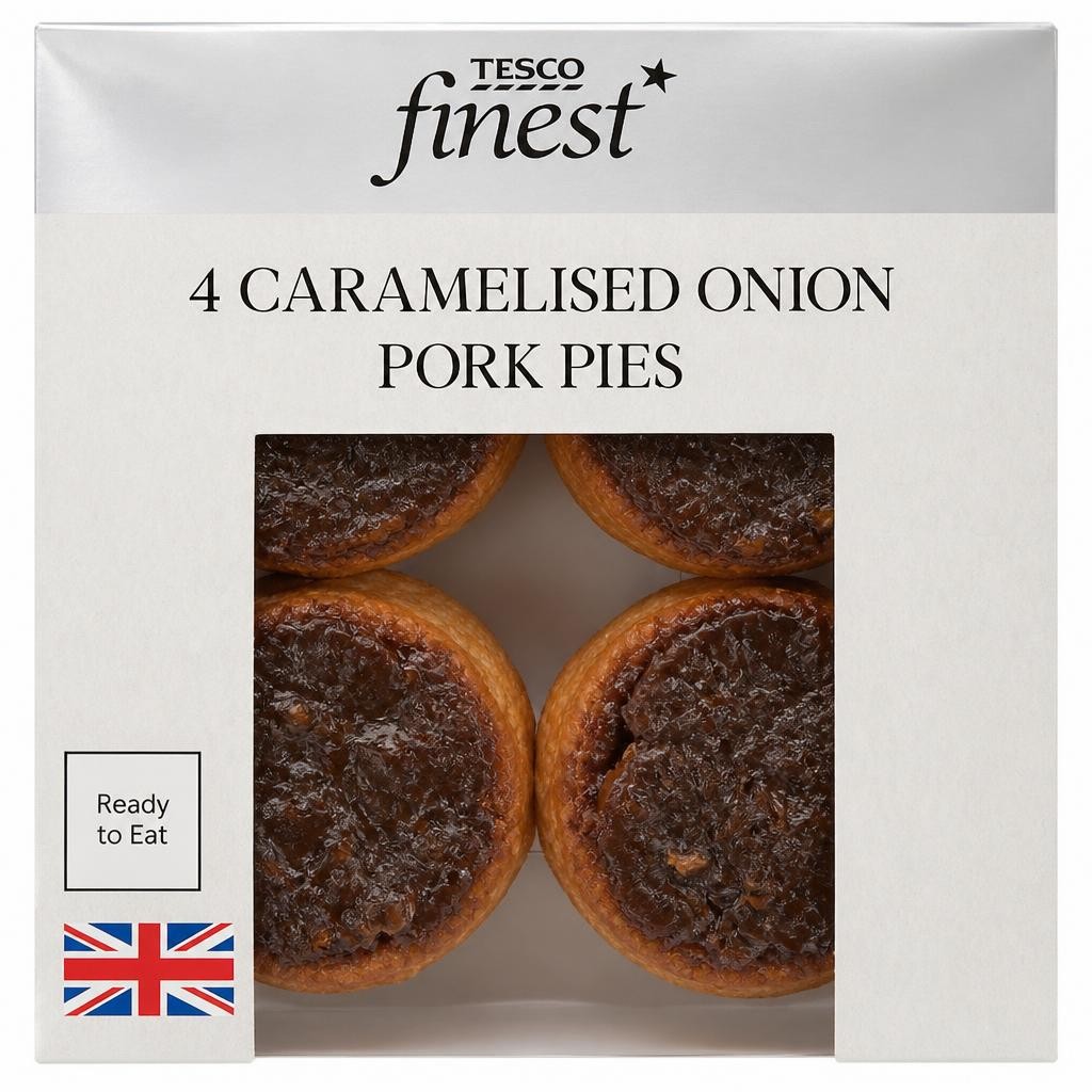 Tesco Finest Caramelised Onion Topped Pork Pies 200g