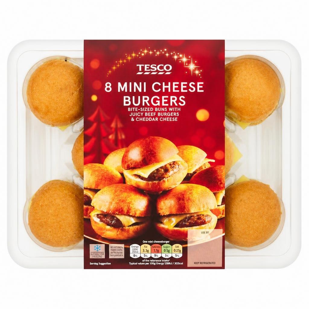 Tesco 8 Mini Beef Burgers 228g