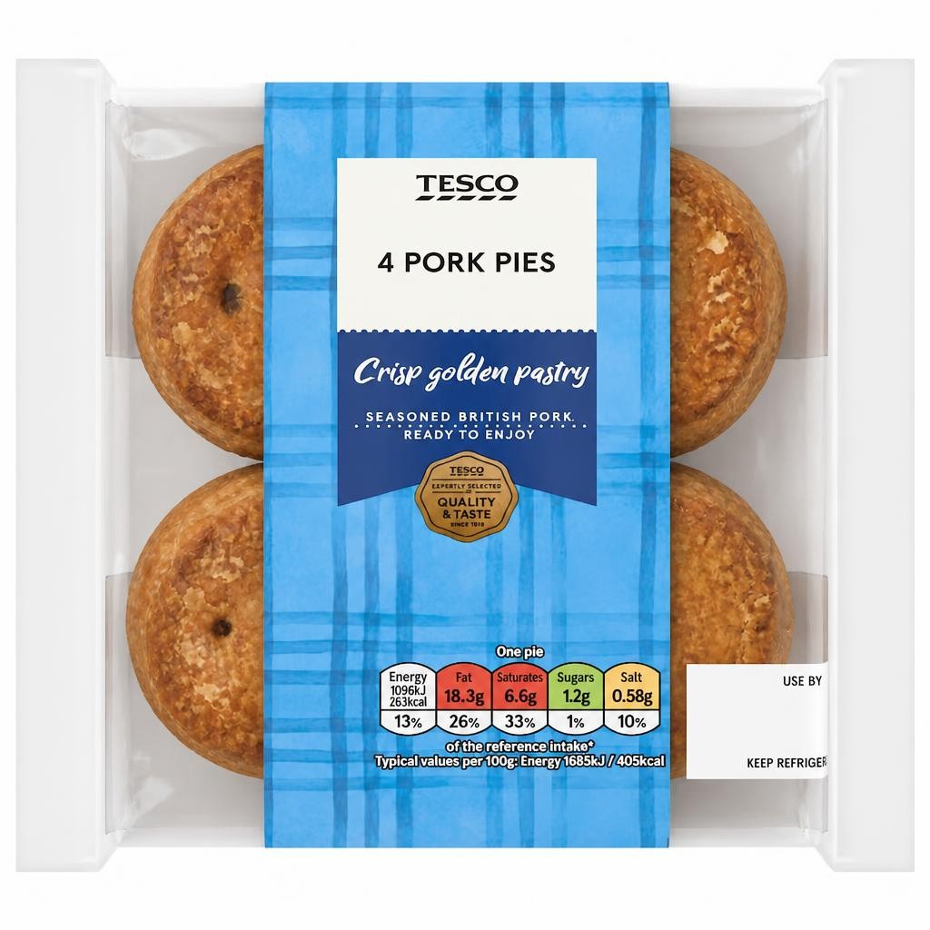 Tesco 4 Pork Pies 260g