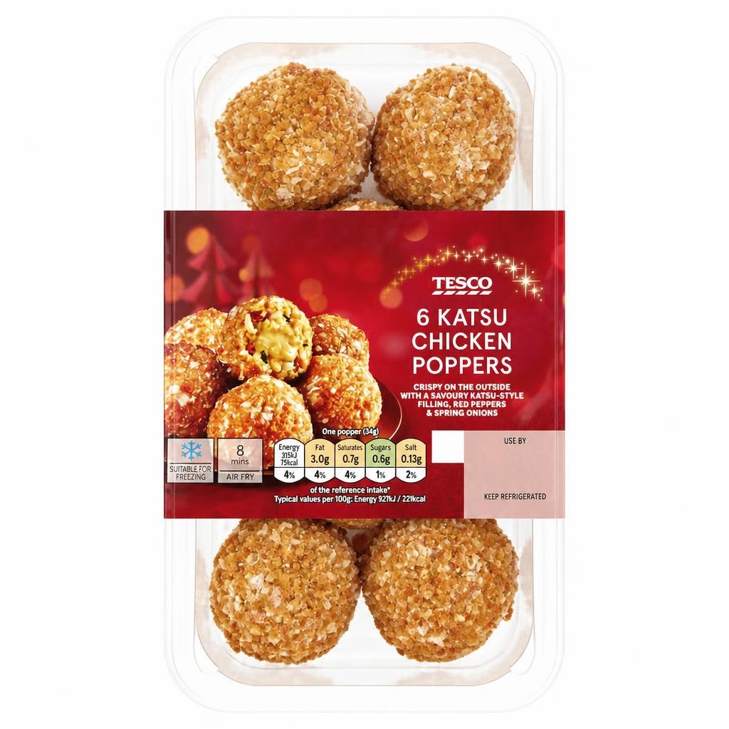 Tesco 6 Katsu Chicken Poppers 225G